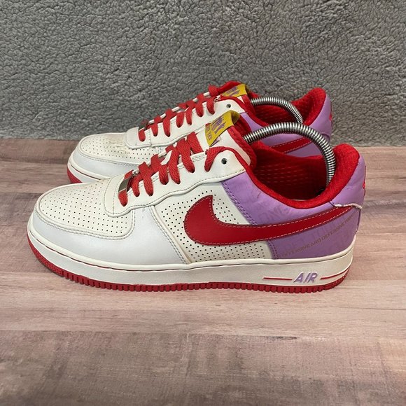 EXCLUSIVE Nike Air Force 1 Purple White Red Size 10.5 Men's SHIPS ASAP Af1 - Picture 3 of 9